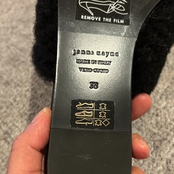 Jenni Kayne Black Shearling Mules